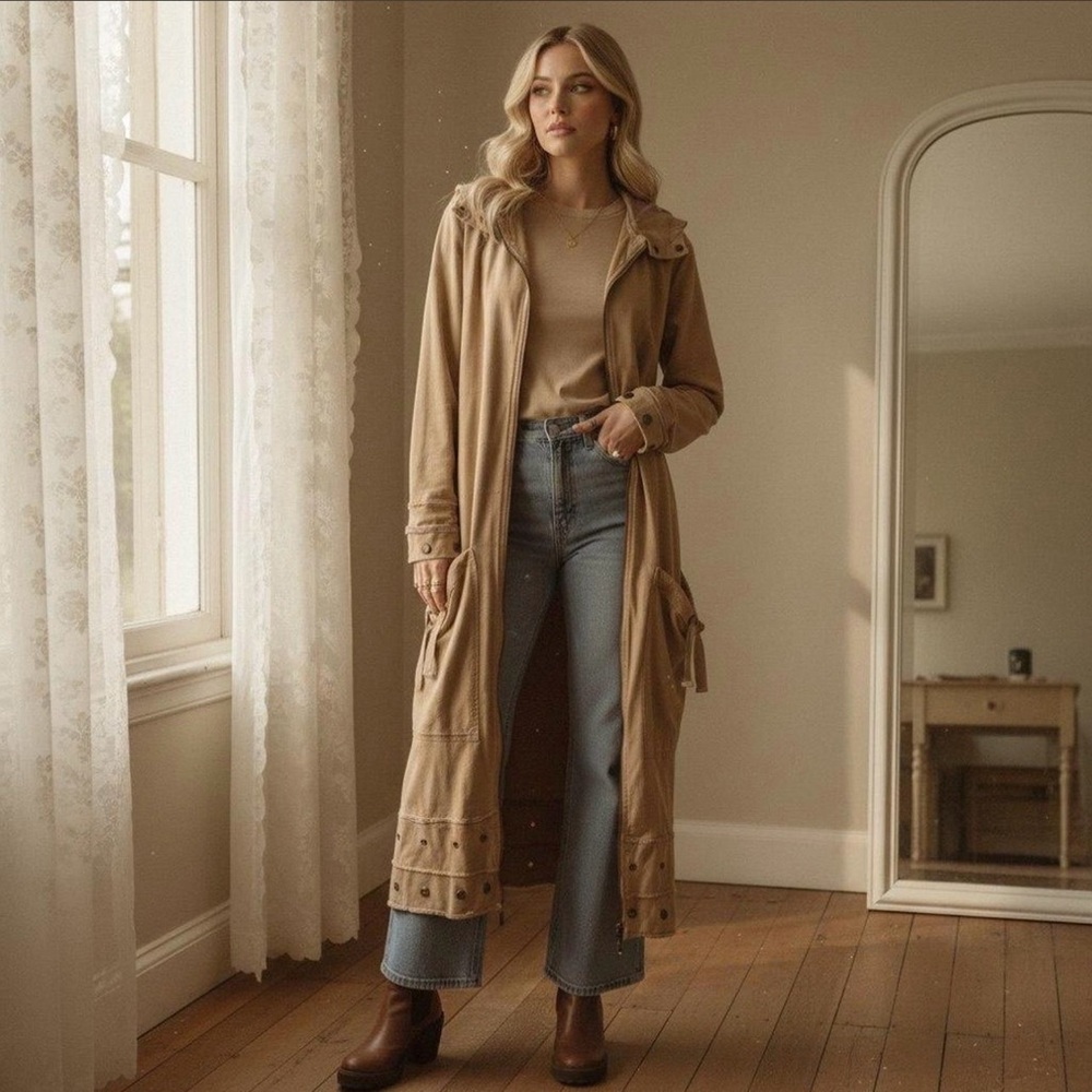 True Religion Tan Trench Coat